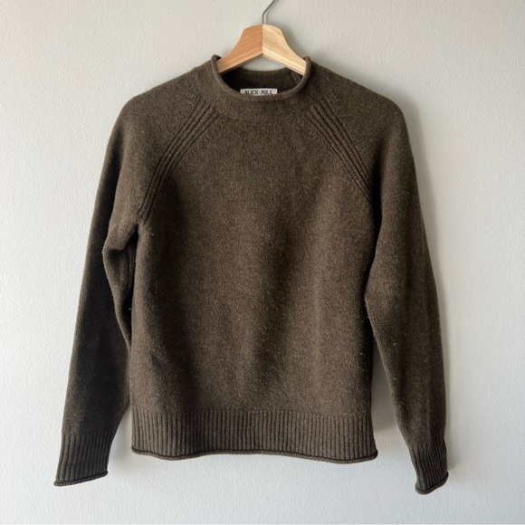 Alex Mill Sweaters - Alex Mill Freja Roll Neck Merino Wool Sweater in Moss Green